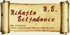 Mihajlo Beljaković vizit kartica